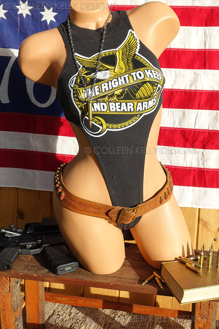 Colleen Kelly Designs Swimwear Style #268 Image of Right to Bear Arms - Black