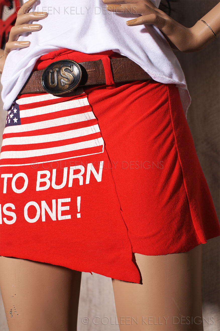 Colleen Kelly Designs Swimwear Style #7015 Image of Try to Burn This One! Flag T-Skirt